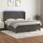 vidaXL Cama box spring colchón y LED terciopelo gris oscuro 160x200 cm vidaXL Cama box spring colchón y LED terciopelo gris oscuro 160x200 cm