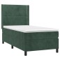 vidaXL Cama box spring colchón y LED terciopelo verde oscuro 90x190 cm vidaXL Cama box spring colchón y LED terciopelo verde oscuro 90x190 cm