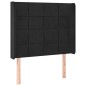vidaXL Cama box spring colchón y LED terciopelo negro 90x200 cm