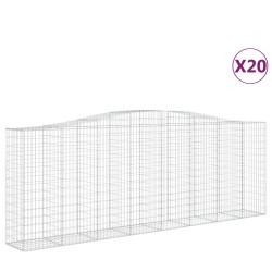 vidaXL Cestas de gaviones 20 uds forma de arco hierro 400x50x140/160cm