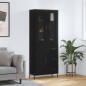 vidaXL Aparador alto madera contrachapada negro 69,5x34x180 cm