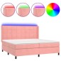 vidaXL Cama box spring colchón y LED terciopelo rosa 200x200 cm vidaXL Cama box spring colchón y LED terciopelo rosa 200x200 cm