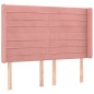 vidaXL Cama box spring colchón y LED terciopelo rosa 140x190 cm