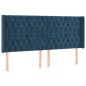 vidaXL Cama box spring colchón y LED terciopelo azul oscuro 180x200 cm
