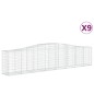 vidaXL Cestas de gaviones 9 uds forma de arco hierro 400x50x80/100 cm vidaXL Cestas de gaviones 9 uds forma de arco hierro 400x50x80/100 cm