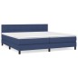 vidaXL Cama box spring con colchón tela azul 200x200 cm vidaXL Cama box spring con colchón tela azul 200x200 cm