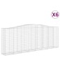 vidaXL Cestas gaviones 6 uds forma de arco hierro 400x50x140/160 cm