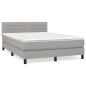 vidaXL Cama box spring con colchón tela gris claro 140x200 cm