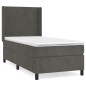 vidaXL Cama box spring con colchón terciopelo gris oscuro 90x190 cm vidaXL Cama box spring con colchón terciopelo gris oscuro 90x190 cm