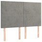 vidaXL Cama box spring colchón y LED terciopelo gris claro 140x200 cm vidaXL Cama box spring colchón y LED terciopelo gris claro 140x200 cm