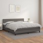 vidaXL Cama box spring con colchón cuero sintético gris 160x200 cm vidaXL Cama box spring con colchón cuero sintético gris 160x200 cm