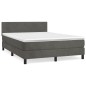 vidaXL Cama box spring con colchón terciopelo gris oscuro 140x200 cm vidaXL Cama box spring con colchón terciopelo gris oscuro 140x200 cm