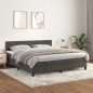 vidaXL Cama box spring con colchón terciopelo gris oscuro 160x200 cm vidaXL Cama box spring con colchón terciopelo gris oscuro 160x200 cm