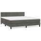 vidaXL Cama box spring con colchón terciopelo gris oscuro 160x200 cm vidaXL Cama box spring con colchón terciopelo gris oscuro 160x200 cm