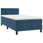 vidaXL Cama box spring con colchón terciopelo azul oscuro 100x200 cm vidaXL Cama box spring con colchón terciopelo azul oscuro 100x200 cm
