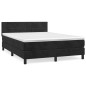 vidaXL Cama box spring con colchón terciopelo negro 140x200 cm vidaXL Cama box spring con colchón terciopelo negro 140x200 cm