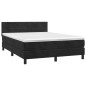 vidaXL Cama box spring con colchón terciopelo negro 140x200 cm vidaXL Cama box spring con colchón terciopelo negro 140x200 cm