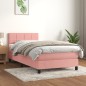 vidaXL Cama box spring con colchón terciopelo rosa 90x190 cm vidaXL Cama box spring con colchón terciopelo rosa 90x190 cm