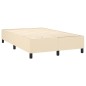 vidaXL Cama box spring con colchón tela color crema 120x200 cm