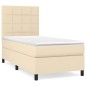 vidaXL Cama box spring con colchón tela color crema 100x200 cm vidaXL Cama box spring con colchón tela color crema 100x200 cm