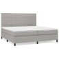 vidaXL Cama box spring con colchón tela gris claro 200x200 cm vidaXL Cama box spring con colchón tela gris claro 200x200 cm