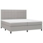 vidaXL Cama box spring con colchón tela gris claro 200x200 cm vidaXL Cama box spring con colchón tela gris claro 200x200 cm