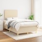 vidaXL Cama box spring con colchón tela color crema 120x200 cm vidaXL Cama box spring con colchón tela color crema 120x200 cm