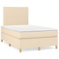 vidaXL Cama box spring con colchón tela color crema 120x200 cm vidaXL Cama box spring con colchón tela color crema 120x200 cm