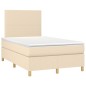 vidaXL Cama box spring con colchón tela color crema 120x200 cm vidaXL Cama box spring con colchón tela color crema 120x200 cm