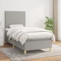 vidaXL Cama box spring con colchón tela gris claro 90x200 cm vidaXL Cama box spring con colchón tela gris claro 90x200 cm