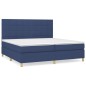 vidaXL Cama box spring con colchón tela azul 200x200 cm