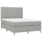 vidaXL Cama box spring con colchón tela gris claro 140x190 cm vidaXL Cama box spring con colchón tela gris claro 140x190 cm