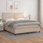 vidaXL Cama box spring con colchón cuero sintético capuchino 180x200cm vidaXL Cama box spring con colchón cuero sintético capuchino 180x200cm