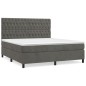vidaXL Cama box spring con colchón terciopelo gris oscuro 180x200 cm vidaXL Cama box spring con colchón terciopelo gris oscuro 180x200 cm