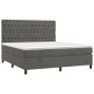 vidaXL Cama box spring con colchón terciopelo gris oscuro 180x200 cm vidaXL Cama box spring con colchón terciopelo gris oscuro 180x200 cm