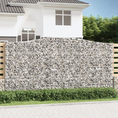 vidaXL Cestas de gaviones 4 uds forma de arco hierro 400x50x200/220 cm