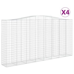 vidaXL Cestas de gaviones 4 uds forma de arco hierro 400x50x200/220 cm