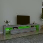 vidaXL Mueble de TV con luces LED gris Sonoma 215x36,5x40 cm vidaXL Mueble de TV con luces LED gris Sonoma 215x36,5x40 cm