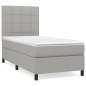 vidaXL Cama box spring con colchón tela gris claro 100x200 cm vidaXL Cama box spring con colchón tela gris claro 100x200 cm