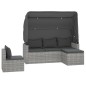 vidaXL Set de sofás de jardín 4 pzas y cojines ratán sintético gris vidaXL Set de sofás de jardín 4 pzas y cojines ratán sintético gris