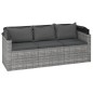 vidaXL Set de sofás de jardín 4 pzas y cojines ratán sintético gris vidaXL Set de sofás de jardín 4 pzas y cojines ratán sintético gris