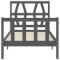 vidaXL Estructura de cama con cabecero madera maciza gris 90x200 cm vidaXL Estructura de cama con cabecero madera maciza gris 90x200 cm