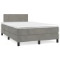 vidaXL Cama box spring con colchón terciopelo gris claro 120x200 cm vidaXL Cama box spring con colchón terciopelo gris claro 120x200 cm