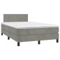 vidaXL Cama box spring con colchón terciopelo gris claro 120x200 cm vidaXL Cama box spring con colchón terciopelo gris claro 120x200 cm