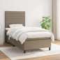vidaXL Cama box spring con colchón tela gris taupe 90x200 cm