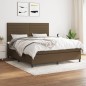 vidaXL Cama box spring con colchón tela marrón oscuro 180x200 cm vidaXL Cama box spring con colchón tela marrón oscuro 180x200 cm