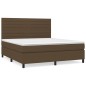 vidaXL Cama box spring con colchón tela marrón oscuro 180x200 cm vidaXL Cama box spring con colchón tela marrón oscuro 180x200 cm