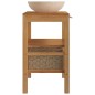 vidaXL Mueble tocador madera teca maciza con lavabo de mármol crema vidaXL Mueble tocador madera teca maciza con lavabo de mármol crema