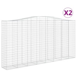 vidaXL Cestas de gaviones 2 uds forma de arco hierro 400x50x200/220 cm