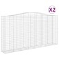 vidaXL Cestas de gaviones 2 uds forma de arco hierro 400x50x200/220 cm vidaXL Cestas de gaviones 2 uds forma de arco hierro 400x50x200/220 cm